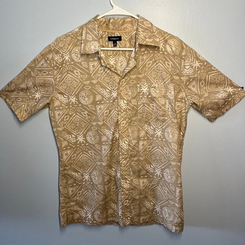 Shirt Croft & Barrow Short Sleeve Button Up Shirt Men's  size M beige color 100%